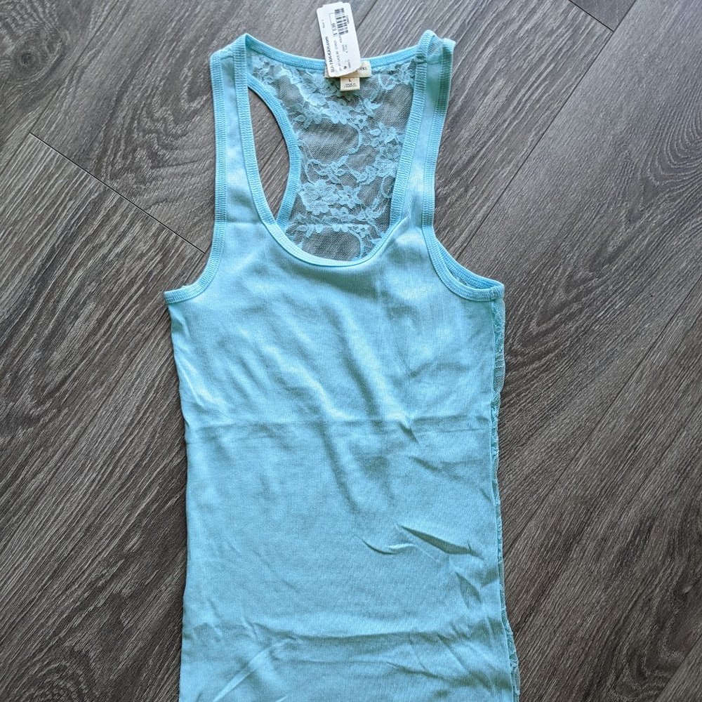 Bui-Yah-Kah Lace Back Racer Tank Top